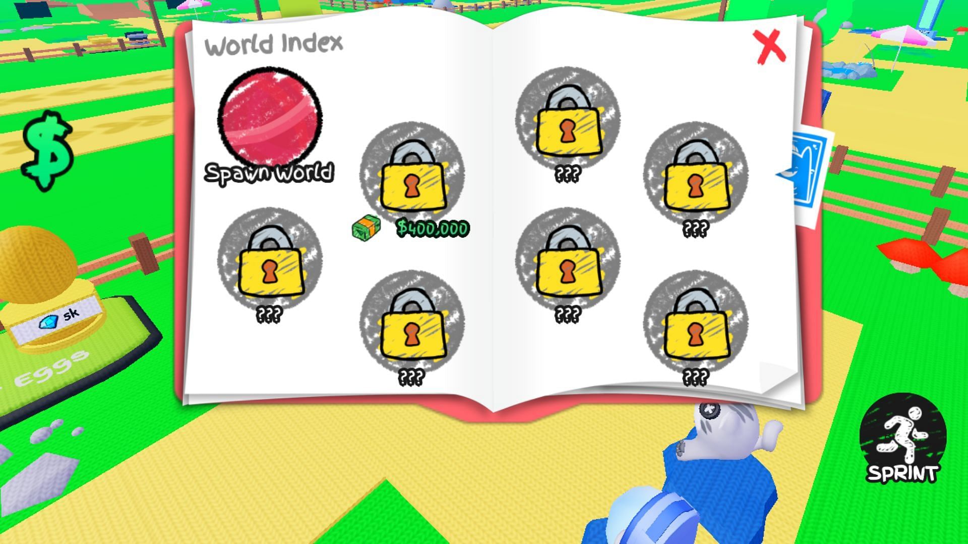 Unlock new Worlds with Cash (Image via Roblox)